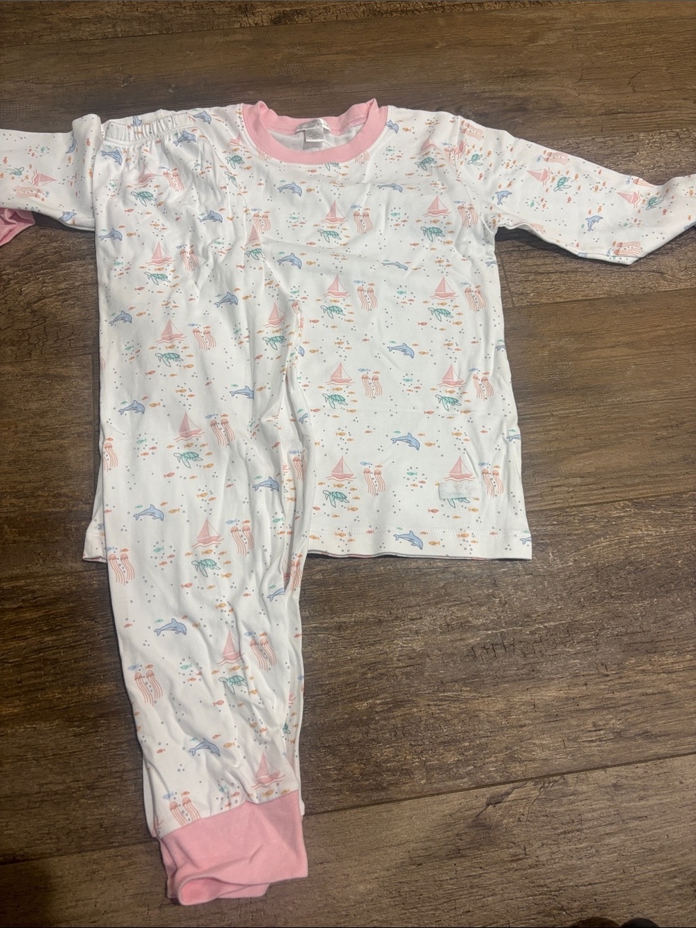 Punto bebe - Kids White & Pink Nautical Pajama Set